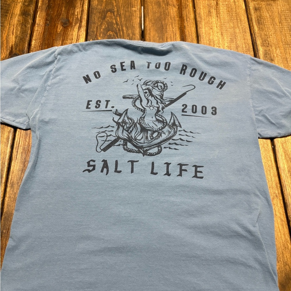 Salt Life Blue Short Sleeve Tee with Western Graphic